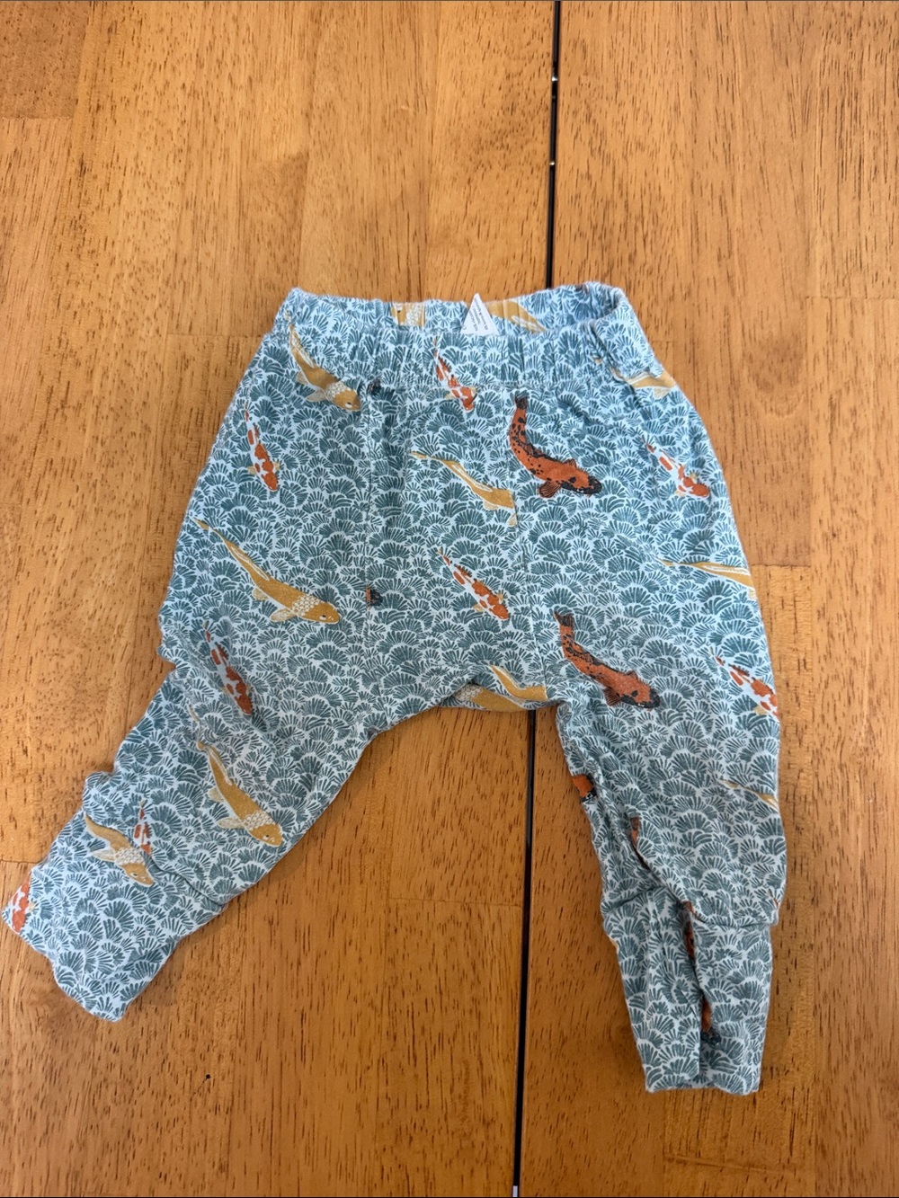 Kate Quinn Blue Koi Print baby Pants - Soft bamboo